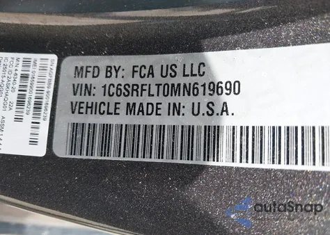 2021 Ram 1500 Rebel 4X4 5'7 Box from USA, damaged, VIN 1C6SRFLT0MN619690